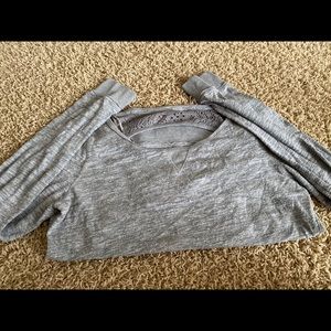 Grey T-shirt Sweater with slit on back